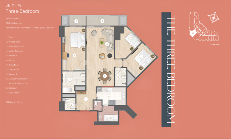 Laya by Shang three-bedroom floor plan